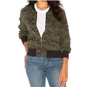 Sanctuary Anthropology Camo Jacket Bomber Size XS
